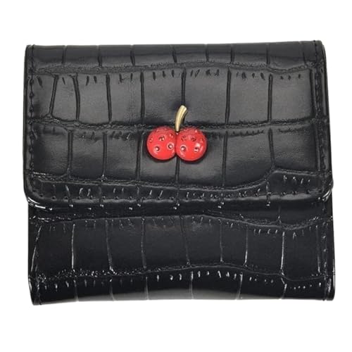 XHZMDWOU Geldbörse Stabile Schlank Orgel Damen-Geldbörse, Schlicht, Klassisch, Langlebig, Kartenhalter, Münzgeldbörse Kompakt Portemonnaie(Black) von XHZMDWOU