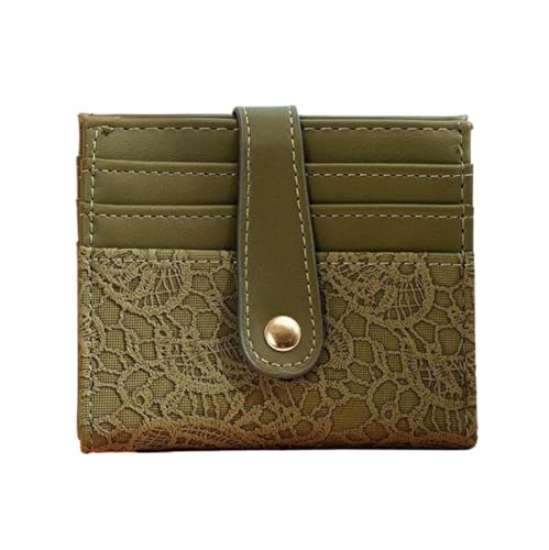 XHZMDWOU Geldbörse Stabile Schlank Retro-Geldbörse Für Damen, Schlank, Minimalistisch, Kurz, Einfach, Mit Mehreren Karten, Langlebig Kompakt Portemonnaie(Grün) von XHZMDWOU