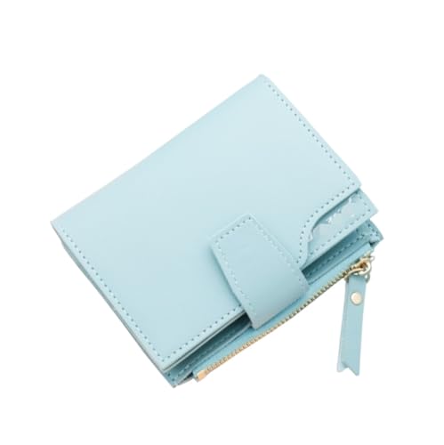 XHZMDWOU Geldbörse Stabile Schlank Retro Langlebige Damen-Geldbörse, Einfache Brieftasche, Klassische Kompakte Geldbörsen Kompakt Portemonnaie(Blue) von XHZMDWOU