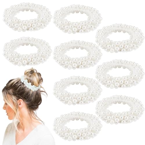 Haargummi mit Perlen, 9 Stück Elastische Haargummis Perlen, Haarschmuck Perlen, Scrunchies Haargummis, Haarband Perlen Elastisch für Mädchen, Damen Haargummi mit Perlen, 9 Stück Elastische Haargummis Perlen, Haarschmuck Perlen, Scrunchies Haargummis, Haarband Perlen Elastisch für Mädchen, Damen von XIABYAYU