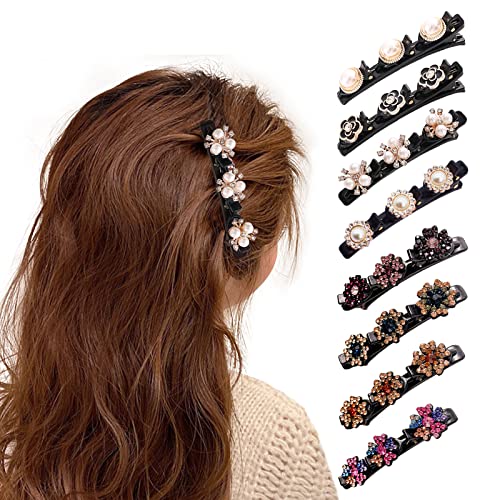 Kolibri Haarspange, 8 Stück XIACIBDUS Strass Haarspange Doppelschicht, Funkelnde Kristallstein-geflochtene Haarspangen, Entenschnabel-Clip, Haarschmuck für Damen Mädchen Kolibri Haarspange, 8 Stück XIACIBDUS Strass Haarspange Doppelschicht, Funkelnde Kristallstein-geflochtene Haarspangen, Entenschnabel-Clip, Haarschmuck für Damen Mädchen von XIACIBDUS