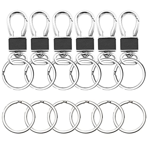 XIACIBDUS Metall Schlüsselanhänger, 6PCS Schlüsselanhänger Karabiner Clip mit Schlüsselring Hoop, abnehmbare Karibena Swivel Clips Haken für Autoschlüssel Männer Frauen Craft von XIACIBDUS