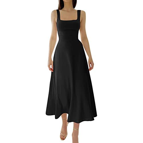 Abendkleid Damen Lang Bandeau Cocktailkleid Damen Träger Maxikleid Damen Elegant Einfarbig Kleider Für Hochzeitsgäste A Linie Festliches Kleid Damen Hohe Taille Schöne Kleider Luftig von XIADUOBAAN