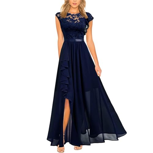 Kleid Hochzeitsgast Damen Curvy Abendkleid Damen Lang Elegant Hochzeitskleid Rüschen A Linie Kleid mit Schlitz Lochstickerei Cocktailkleid Schick Spitze Partykleid Luftige Leichte Kleid Hochzeitsgast Damen Curvy Abendkleid Damen Lang Elegant Hochzeitskleid Rüschen A Linie Kleid mit Schlitz Lochstickerei Cocktailkleid Schick Spitze Partykleid Luftige Leichte von XIADUOBAAN