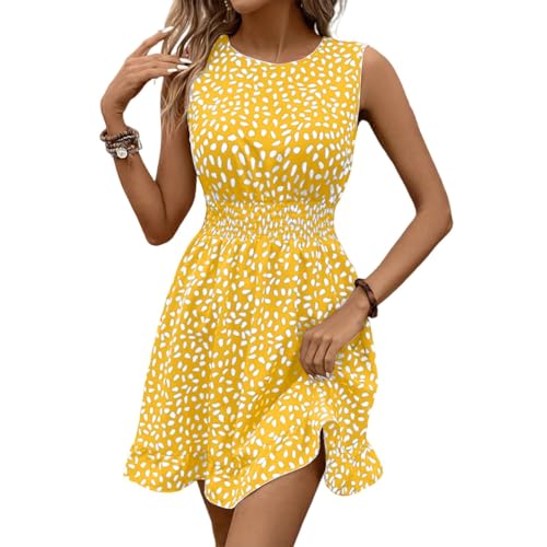 Sommerkleid Damen Elegant Strandkleid Damen Boho Kleid A Linie Blumenkleid Ärmellos Rüschen Sommerkleider Leicht Und Luftig Damenkleider Curvy Tailliert Kleider Frauen Summer Dress Sommerkleid Damen Elegant Strandkleid Damen Boho Kleid A Linie Blumenkleid Ärmellos Rüschen Sommerkleider Leicht Und Luftig Damenkleider Curvy Tailliert Kleider Frauen Summer Dress von XIADUOBAAN