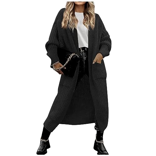 XIADUOBAAN Damen Strickjacke Lang Oversize Cardigan Offener Front Mantel mit Taschen, Bequeme und Stilvolle Winterjacke XIADUOBAAN Damen Strickjacke Lang Oversize Cardigan Offener Front Mantel mit Taschen, Bequeme und Stilvolle Winterjacke von XIADUOBAAN