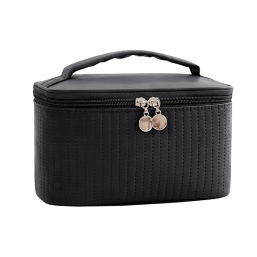 XIAHIOPT Modische Make-up-Tasche mit großem Fassungsvermögen, Reise-Kulturbeutel, Kosmetiktasche, multifunktionaler Aufbewahrungs-Organizer mit Griff, Schwarz XIAHIOPT Modische Make-up-Tasche mit großem Fassungsvermögen, Reise-Kulturbeutel, Kosmetiktasche, multifunktionaler Aufbewahrungs-Organizer mit Griff, Schwarz von XIAHIOPT