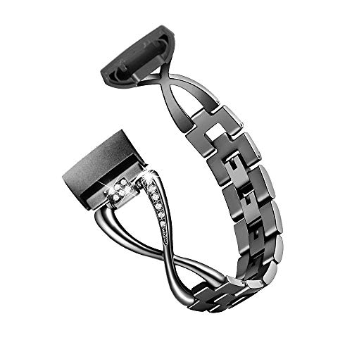 XIALEY Damen Sport Metal Ersatzband Kompatibel Für Fitbit Charge 3 Gurt/Fitbit Charge 4 Riemen, Schmuck Strass Diamant Ersatz Armbänder Ersatzgurt Für Fitbit Charge 4 / Charge 3,Schwarz XIALEY Damen Sport Metal Ersatzband Kompatibel Für Fitbit Charge 3 Gurt/Fitbit Charge 4 Riemen, Schmuck Strass Diamant Ersatz Armbänder Ersatzgurt Für Fitbit Charge 4 / Charge 3,Schwarz von XIALEY