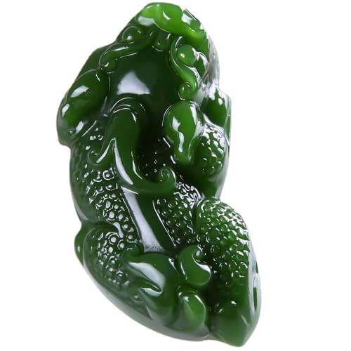 XIALON Halskette mit Anhänger aus natürlicher grüner Jade, chinesisch, handgeschnitzt, Modeschmuck, Herren-Amulett XIALON Halskette mit Anhänger aus natürlicher grüner Jade, chinesisch, handgeschnitzt, Modeschmuck, Herren-Amulett von XIALON