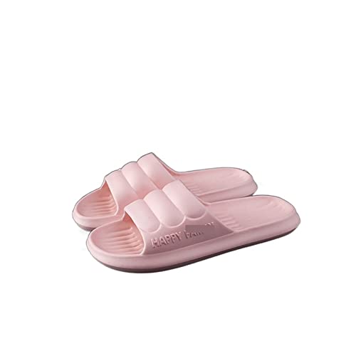 Badeschuhe Mode-Persönlichkeits-Badezimmer-Heimhausschuhe Innenmode EIN-Wort-Flip-Flops Haushalt Paar Modelle niedliche weibliche Sandale Hausschuhe(Pink,40-41) von XIANGJL-888