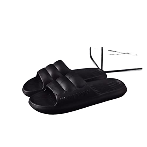 Badeschuhe Mode-Persönlichkeits-Badezimmer-Heimhausschuhe Innenmode EIN-Wort-Flip-Flops Haushalt Paar Modelle niedliche weibliche Sandale Hausschuhe(Schwarz,40-41) von XIANGJL-888