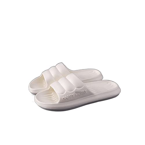 Badeschuhe Mode-Persönlichkeits-Badezimmer-Heimhausschuhe Innenmode EIN-Wort-Flip-Flops Haushalt Paar Modelle niedliche weibliche Sandale Hausschuhe(Weiß,40-41) von XIANGJL-888