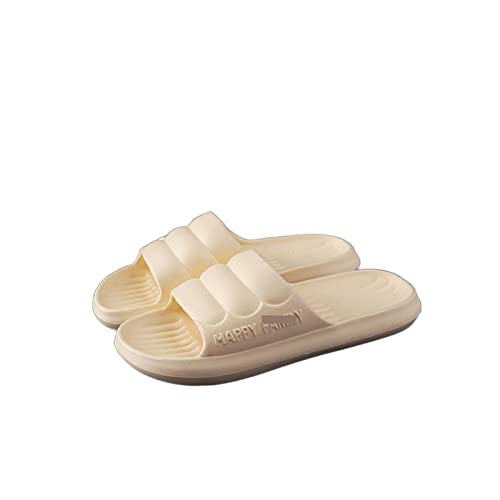 Badeschuhe Mode-Persönlichkeits-Badezimmer-Heimhausschuhe Innenmode EIN-Wort-Flip-Flops Haushalt Paar Modelle niedliche weibliche Sandale Hausschuhe(Yellow,40-41) von XIANGJL-888