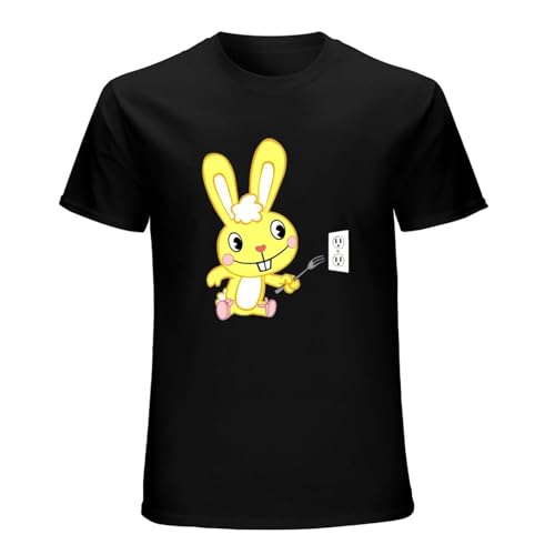 Happy Tree Friends T Cuddles Men Cotton T-Shirt Short Sleeve Black Clothes Tees M von XIANGSHE