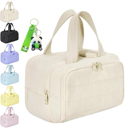 Elova Toiletry Bag a 4-in-1 travel Organizer, Elova Toiletries Bag, Extra Large Travel Toiletry Bag for Women, Large Capacity Cosmetic Bags, Multi-Functional Waterproof with Handle (Beige) von XIANGSHI