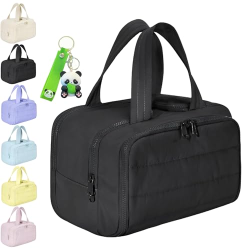 Elova Toiletry Bag a 4-in-1 travel Organizer, Elova Toiletries Bag, Extra Large Travel Toiletry Bag for Women, Large Capacity Cosmetic Bags, Multi-Functional Waterproof with Handle (Black) von XIANGSHI
