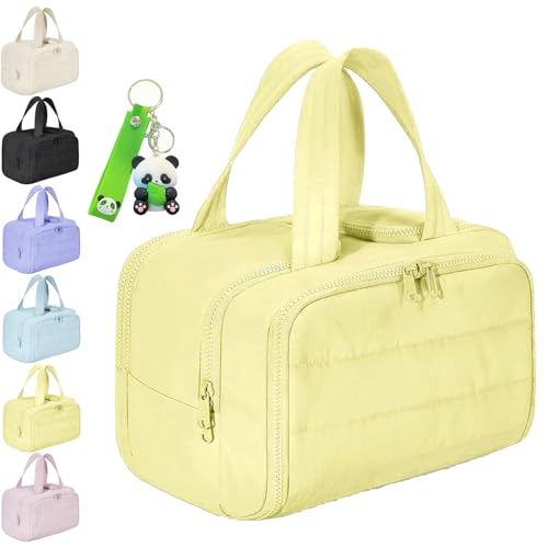 Elova Toiletry Bag a 4-in-1 travel Organizer, Elova Toiletries Bag, Extra Large Travel Toiletry Bag for Women, Large Capacity Cosmetic Bags, Multi-Functional Waterproof with Handle (Yellow) von XIANGSHI
