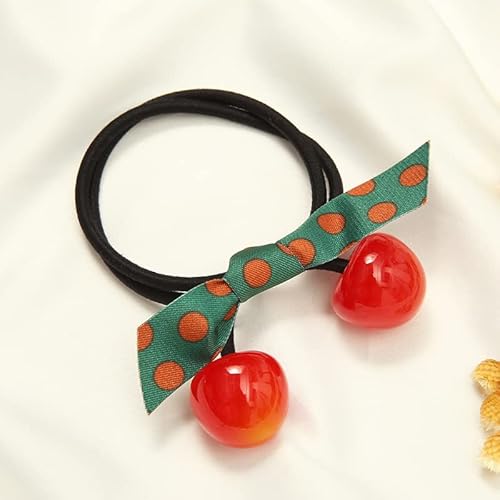 10 Nette große Kirschhaar Kreise Mädchen Krawatte Haar Gummiband Haarseil Stirnband (rot) von XIANGUO