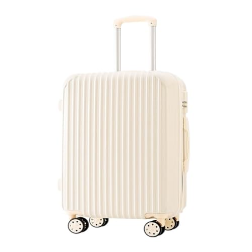 XIANGUOLL Reisekoffer 20-Zoll-Trolley-Koffer for Damen, 26 Zoll, Robuster Und Langlebiger, Verdickter Koffer, Herren-24-Lederkoffer Trolley (Color : White, Size : 20in) von XIANGUOLL