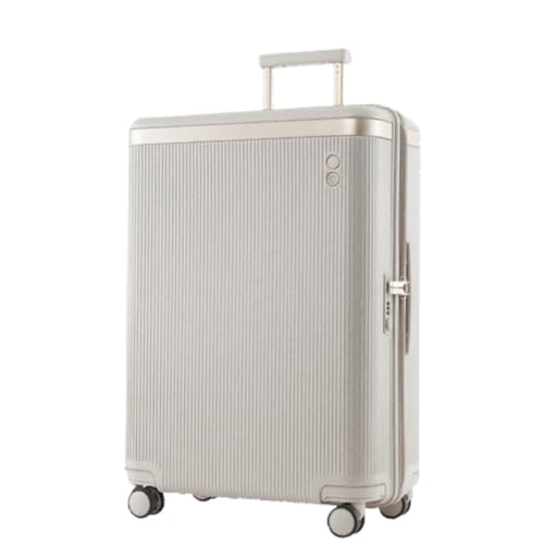 XIANGUOLL Reisekoffer Breiter Trolley-Koffer, Damen-Universalrad, Kleiner, Leichter Boarding-Koffer, 24-Zoll-Passwort-Koffer Trolley (Color : White, Size : 28in) von XIANGUOLL