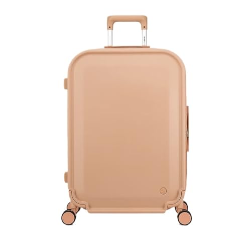 XIANGUOLL Reisekoffer Gepäck, Aluminiumrahmen, Metallecke, Universalrad, Passwort, robuster und langlebiger Koffer for Herren und Damen Trolley (Color : Pink, Size : 24IN) von XIANGUOLL