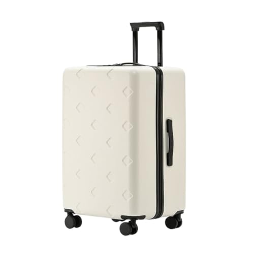 XIANGUOLL Reisekoffer Gepäck Damen Trolley Case Herren 24 Zoll Student Code Gepäck Lederkoffer 20 Zoll Boarding Case Trolley (Color : White, Size : 22in) von XIANGUOLL