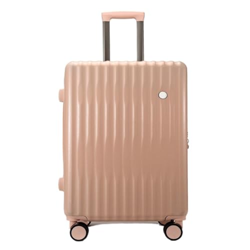 XIANGUOLL Reisekoffer Gepäck-Koffer for Männer und Frauen, Boarding-Trolley-Koffer, leicht, geräuschlos, Neuer Passwort-Koffer for Herren Trolley (Color : Pink, Size : 22in) von XIANGUOLL
