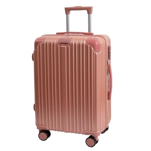 XIANGUOLL Reisekoffer Gepäckkoffer Mit Universalrädern, Trolley-Koffer, Passwortbox for Herren, Mode-Geschenkbox for Damen Trolley (Color : Pink, Size : 24in) von XIANGUOLL