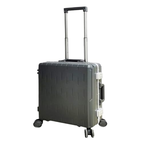 XIANGUOLL Reisekoffer Gepäckkoffer for Männer Und Frauen, 24-Zoll-Boarding-Code-Box-Trolley, Aluminiumrahmen, Seitenhaken-Koffer Trolley (Color : Gray, Size : 20in) von XIANGUOLL