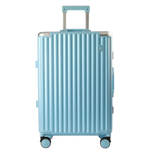 XIANGUOLL Reisekoffer Gepäckkoffer for Männer Und Frauen Mit Universalrädern, Trolley-Koffer, Boarding-Code-Koffer, Tasche Trolley (Color : Blue, Size : 22in) von XIANGUOLL