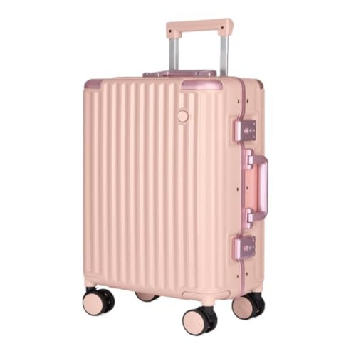 XIANGUOLL Reisekoffer Gepäckkoffer for Männer Und Frauen Mit Universalrädern, Trolley-Koffer, Boarding-Code-Koffer, Tasche Trolley (Color : Pink, Size : 20in) von XIANGUOLL