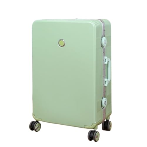 XIANGUOLL Reisekoffer Herren- und Damen-Koffer mit Aluminiumrahmen, Universalrad, Trolley-Koffer, Passwort-Box, Boarding-Koffer, Koffer Trolley (Color : Green, Size : 20in) von XIANGUOLL