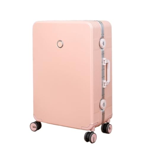 XIANGUOLL Reisekoffer Herren- und Damen-Koffer mit Aluminiumrahmen, Universalrad, Trolley-Koffer, Passwort-Box, Boarding-Koffer, Koffer Trolley (Color : Pink, Size : 22in) von XIANGUOLL