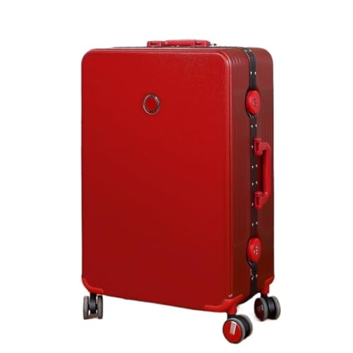 XIANGUOLL Reisekoffer Herren- und Damen-Koffer mit Aluminiumrahmen, Universalrad, Trolley-Koffer, Passwort-Box, Boarding-Koffer, Koffer Trolley (Color : Red, Size : 20in) von XIANGUOLL