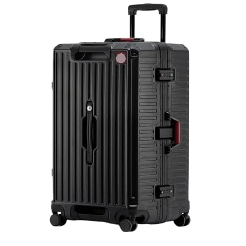 XIANGUOLL Reisekoffer Neu Verbesserter Koffer, Passwortbox for Herren Und Damen, Wiederaufladbar, Tragbar, Leichter High-End-Koffer Trolley (Color : Black, Size : 20in) von XIANGUOLL