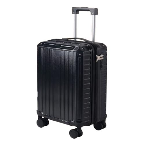 XIANGUOLL Reisekoffer Neu verbesserter Koffer, Passwortbox for Herren und Damen, wiederaufladbar, tragbar, Leichter High-End-Koffer Trolley (Color : Black, Size : 26in) von XIANGUOLL