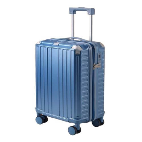 XIANGUOLL Reisekoffer Neu verbesserter Koffer, Passwortbox for Herren und Damen, wiederaufladbar, tragbar, Leichter High-End-Koffer Trolley (Color : Blue, Size : 22in) von XIANGUOLL