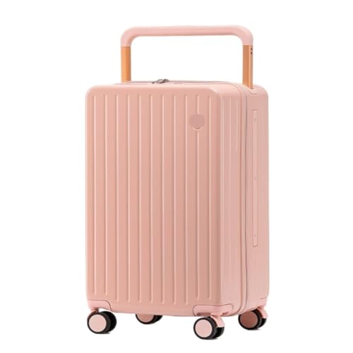 XIANGUOLL Reisekoffer Neuer Breiter Trolley-Koffer for Damen, 20-Zoll-Boarding-Code-Box, Leiser Universal-Gepäckkoffer for Herren Trolley (Color : Pink, Size : 20in) von XIANGUOLL