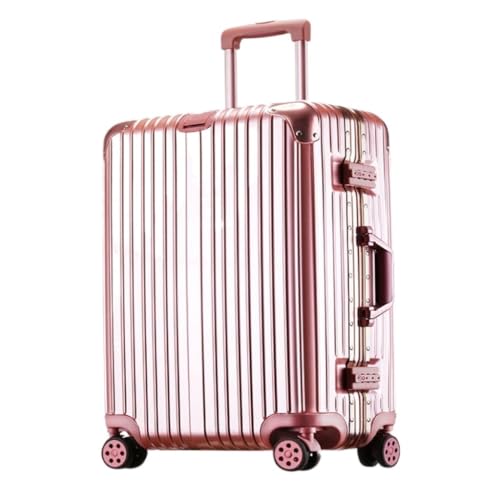 XIANGUOLL Reisekoffer Trolley-Koffer, Universal-Rollenkoffer, Herren- und Damenkoffer, Passwortbox-Koffer, Koffer Trolley (Color : Pink, Size : 22in) von XIANGUOLL