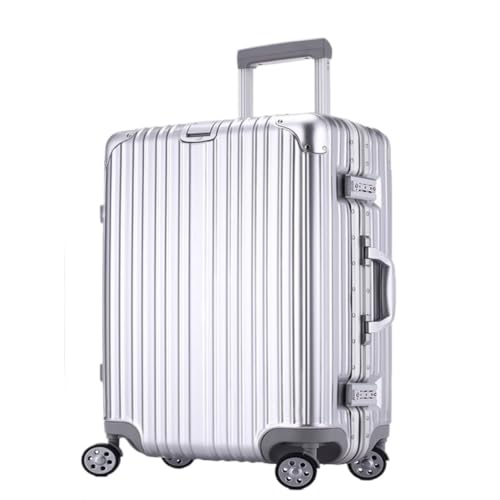 XIANGUOLL Reisekoffer Trolley-Koffer, Universal-Rollenkoffer, Herren- und Damenkoffer, Passwortbox-Koffer, Koffer Trolley (Color : Silver, Size : 20in) von XIANGUOLL