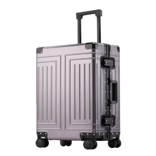 XIANGUOLL Reisekoffer Vollaluminium-Koffer Aus Magnesiumlegierung, Trolley-Koffer for Herren, Universal-Rad-Koffer, Tasche, Passwort-Boarding-Koffer Trolley (Color : Gray, Size : 29in) von XIANGUOLL