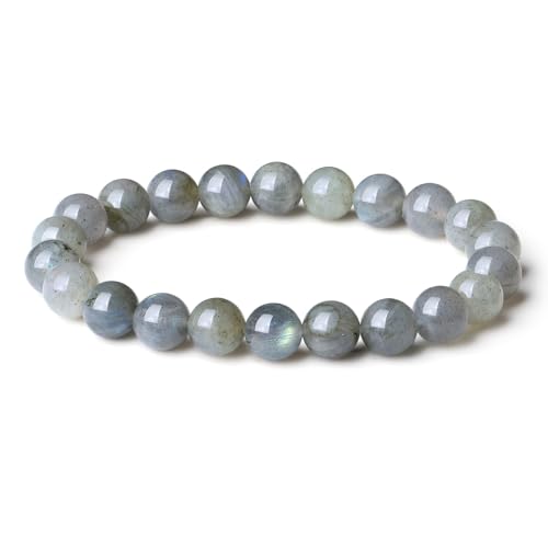 XIANNVXI Mondstein Armband 8mm Perlen Perlenarmband Kristalle Armband Echte Mondstein Stein Armbänder Damen Geschenk für Mama von XIANNVXI