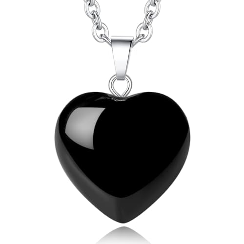 XIANNVXI Kristalle Obsidian Kette Liebe Herz Anhänger Obsidian Halskette Damen Silber Heilung Kristall Heilstein Edelsteine Reiki Schmuck Frauen Anhänger Geschenk am Valentinstag XIANNVXI Kristalle Obsidian Kette Liebe Herz Anhänger Obsidian Halskette Damen Silber Heilung Kristall Heilstein Edelsteine Reiki Schmuck Frauen Anhänger Geschenk am Valentinstag von XIANNVXI