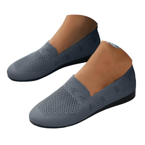 Ballerinas Damen Slip On Strick Schuhe Mittelalter Mokassins Sommerschuhe Gymnastikschuhe Sneaker Elegant Loafer Tanzschuhe Mesh Stoffschuhe Geschlossene Halbschuhe (38) von XIANUOJI