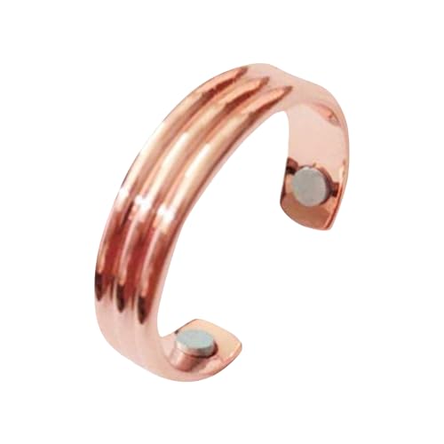 Ring for Women and Men, Magnetring Kupfer Ringe, Verstellbarer Magnetischer Akupressurring zur Linderung von Müdigkeit (D, One Size) von XIANUOJI