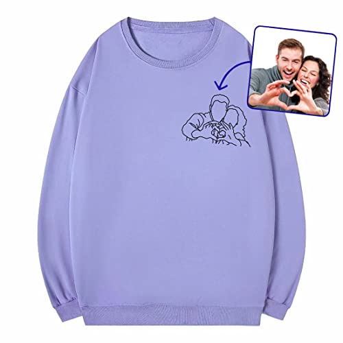 XIAO.Z Foto Skizze Pullover Personalisierte Bild Hoodie Eine Vielzahl von Farben Sweatshirts Mode Paar Familie Kleidung Valentinstag Weihnachten Geburtstagsgeschenke von XIAO.Z