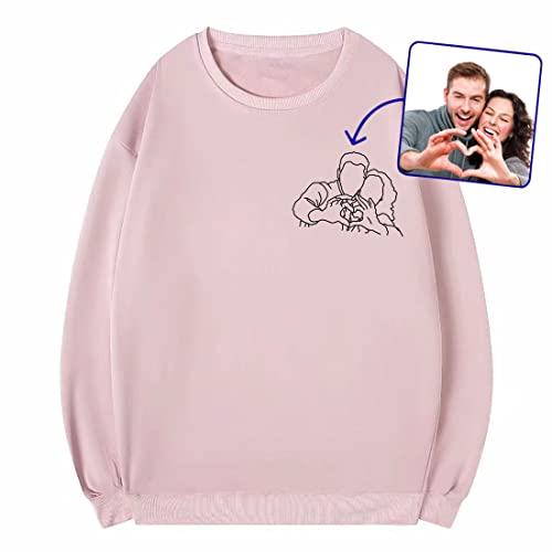 XIAO.Z Foto Skizze Pullover Personalisierte Bild Hoodie Eine Vielzahl von Farben Sweatshirts Mode Paar Familie Kleidung Valentinstag Weihnachten Geburtstagsgeschenke von XIAO.Z