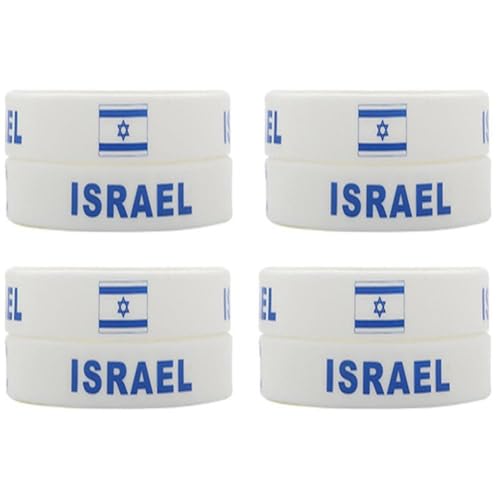 XIAOBAN 5 stücke Israel Flagge Armband Silikon Sport Einfarbig Männer Frauen Armband Armreifen Armband Armband Schmuck 2024 Obsidianarmband,Perlenarmband billig,Armbänder billig,Armbänder patrioti von XIAOBAN