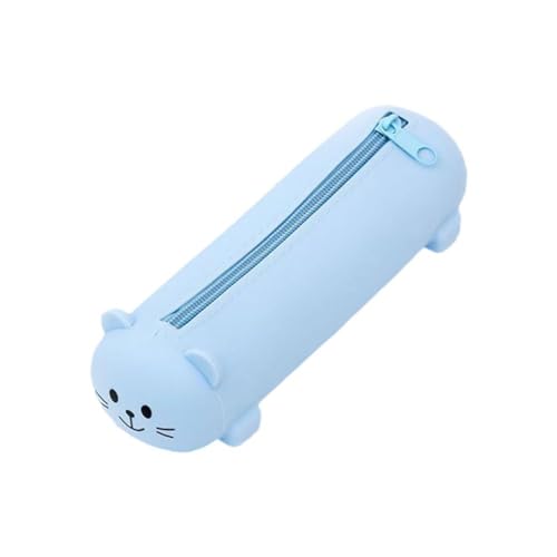 XIAOBAN Silikon Bleistift Fall Nette Bär Weiche Einziehbare Stift Lineal Kinder Tasche Beutel Schreibwaren Geschenke Container V9T8 Box, blau von XIAOBAN