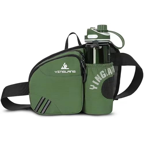 Hüfttasche Mit Wasserflaschenhalter, Herren- Und Damen-Wander-Outdoor-Hüfttasche, Wasserdicht, Geeignet Für Reisen, Camping, Spaziergänge Mit Dem Hund (Flasche Nicht Im Lieferumfang Enthalten) von XIAOGUDONG